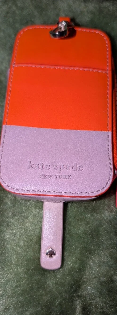 Kate Spade Ice Pop Flavor of the Month Coin Purse Orange Pink EUC